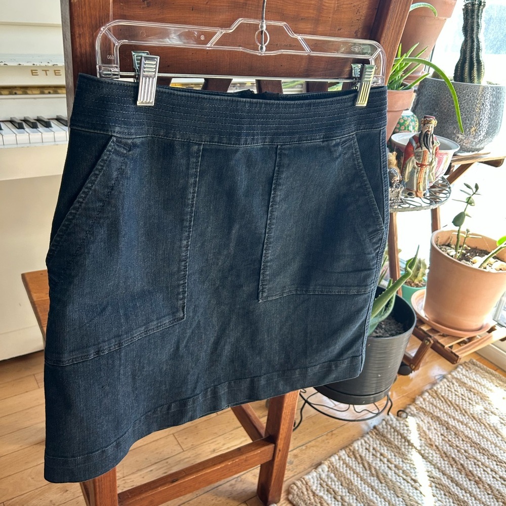 LOFT Blue Jeans Mini Cargo Skirt